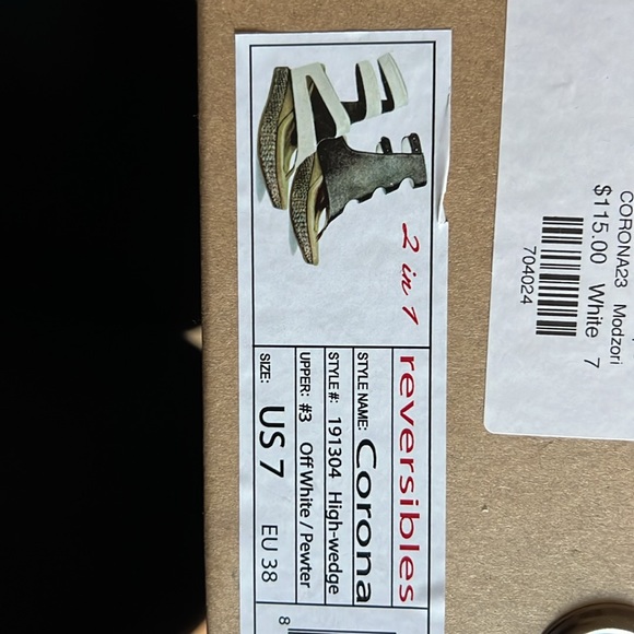Modzori reversible high wedge size 7 off white and prefer. Arch support, padding - Picture 5 of 11